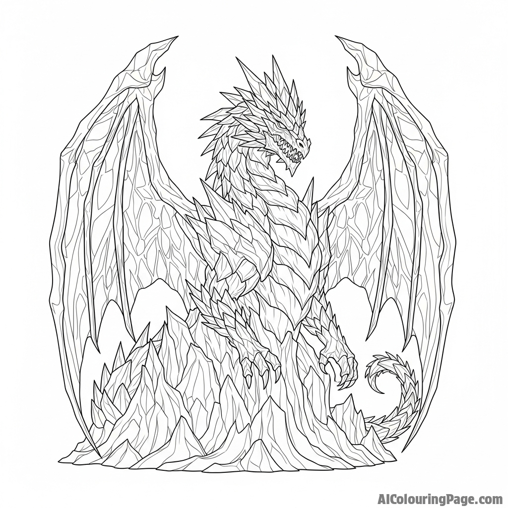A dragon sculpted from a massive glacier, an elemental being of ice.