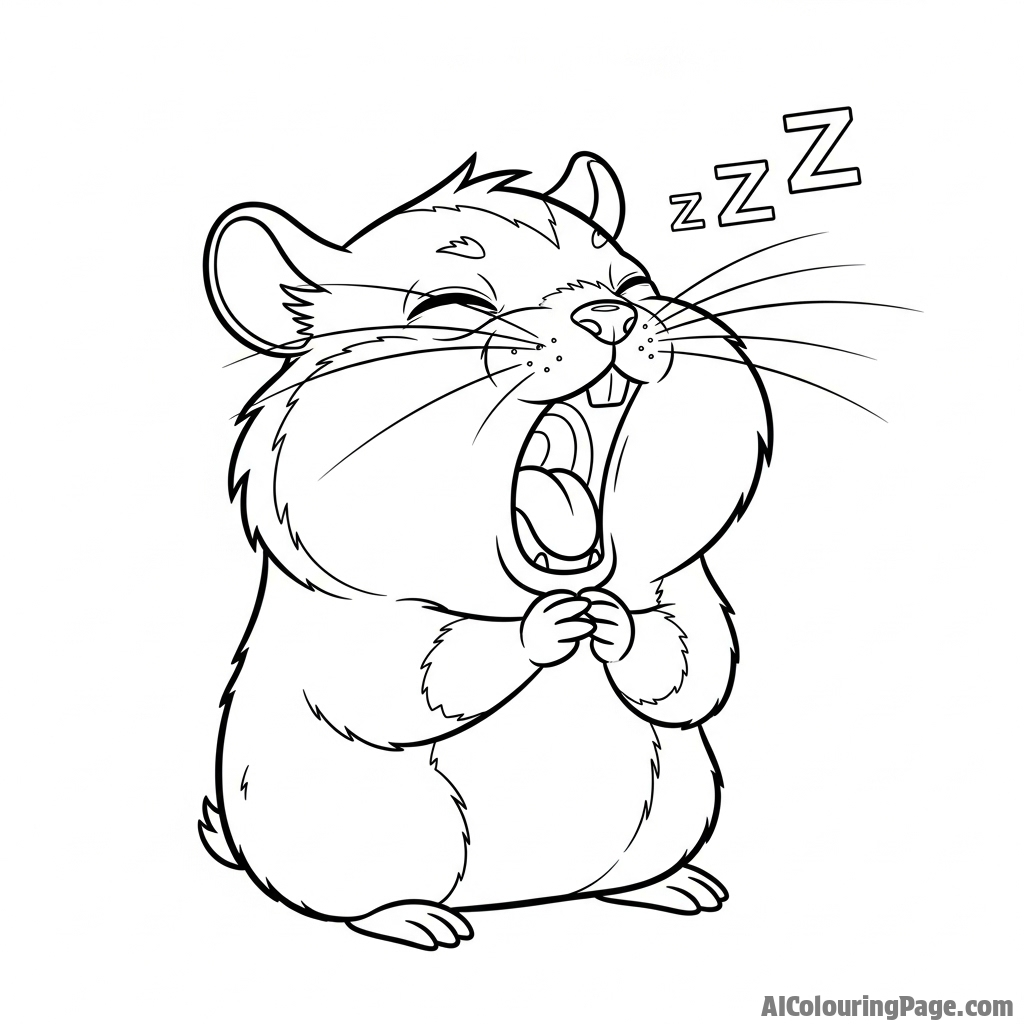 A hamster yawning, its mouth open wide in a comical expression