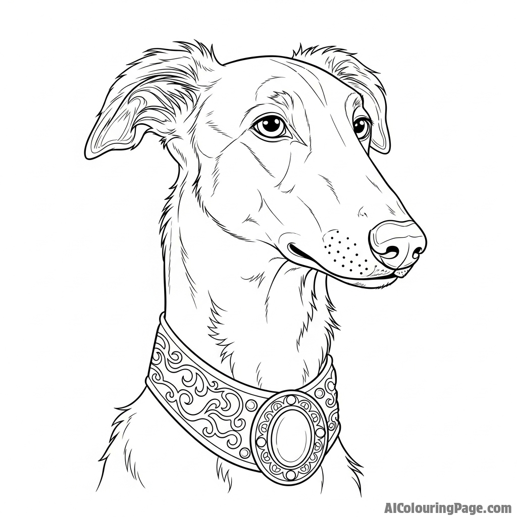 A portrait of a dog with a noble and majestic expression.