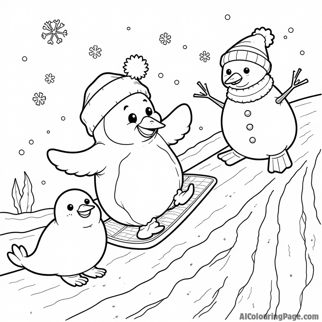 Free Penguin Coloring Pages