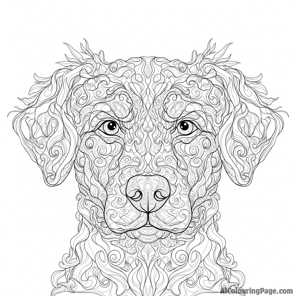 A dog's face made entirely of swirling, smoky tendrils.