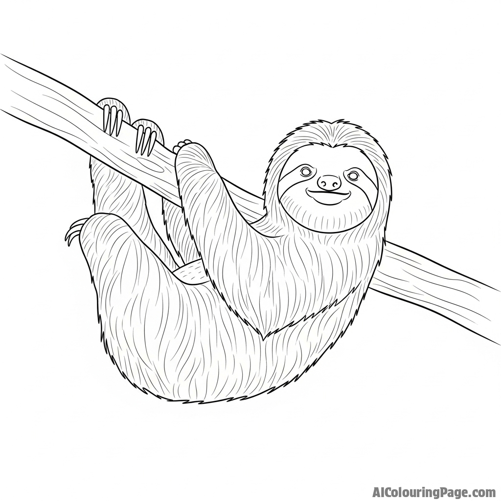 A charcoal sketch of a sloth, emphasizing the shadows and contours of its body.