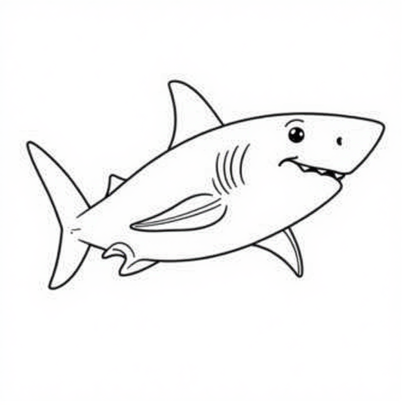 Shark in a cartoon style