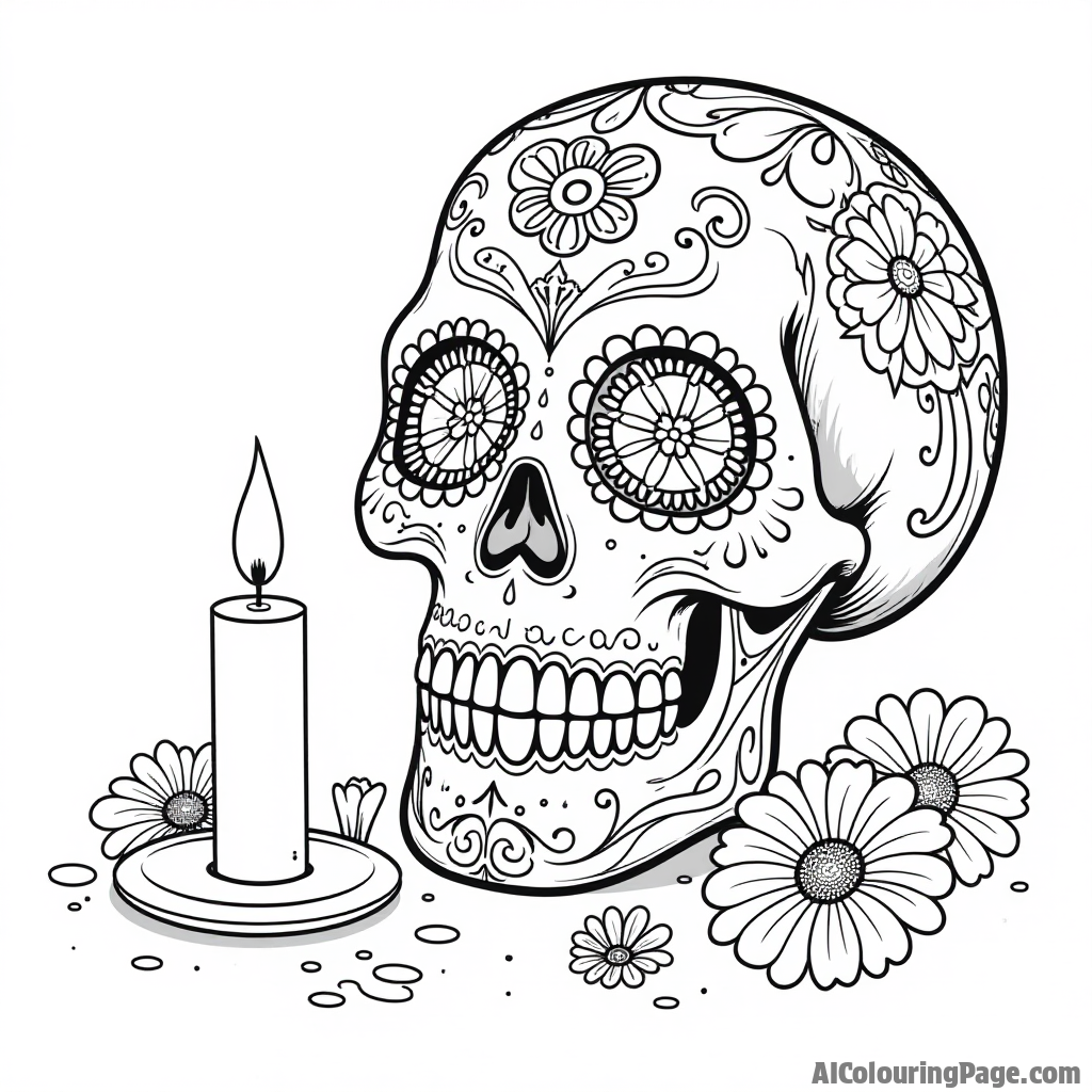 Free Day of the dead Coloring Pages