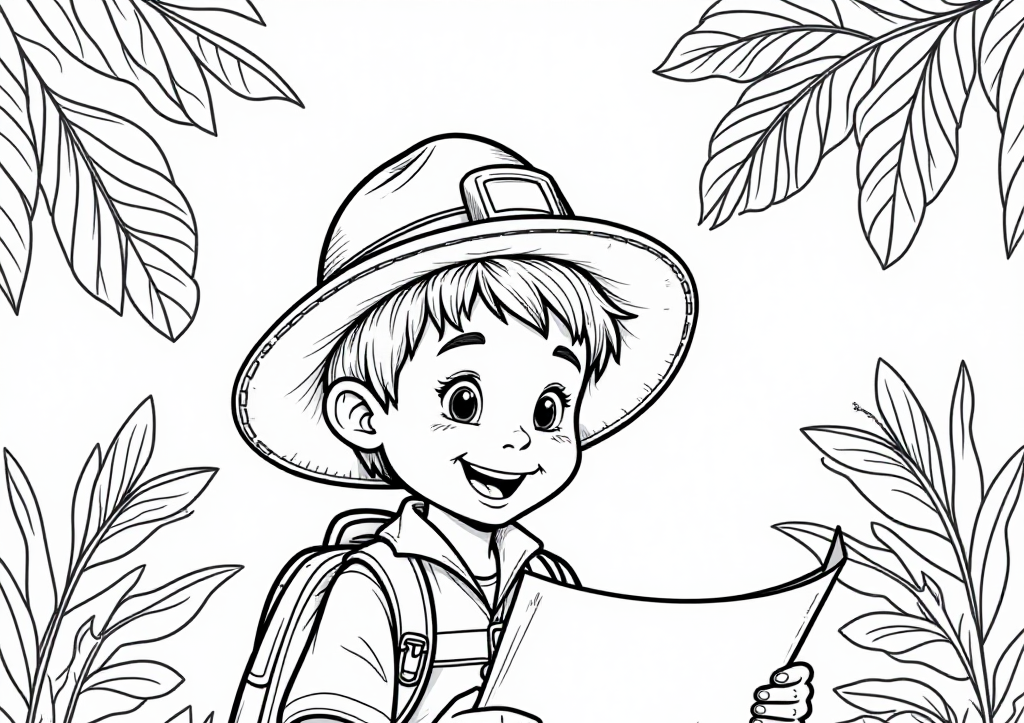 Free Explorer hat Coloring Pages