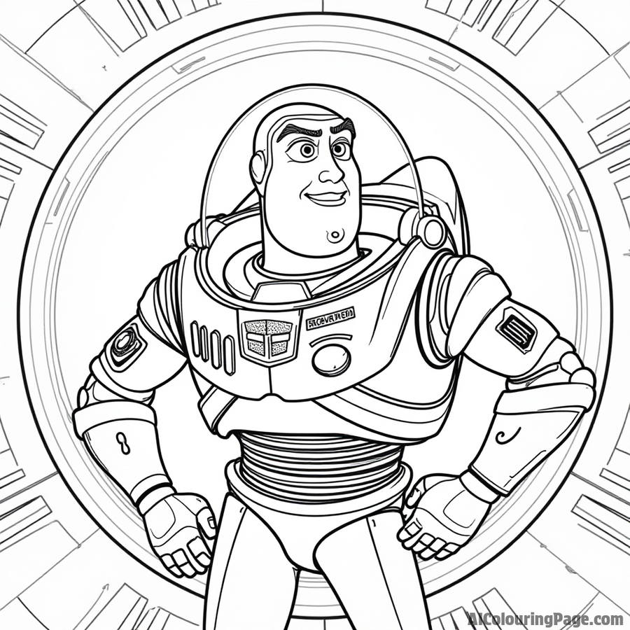 Buzz Lightyear in a space station