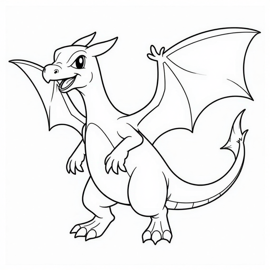 Charizard flying with wings spread