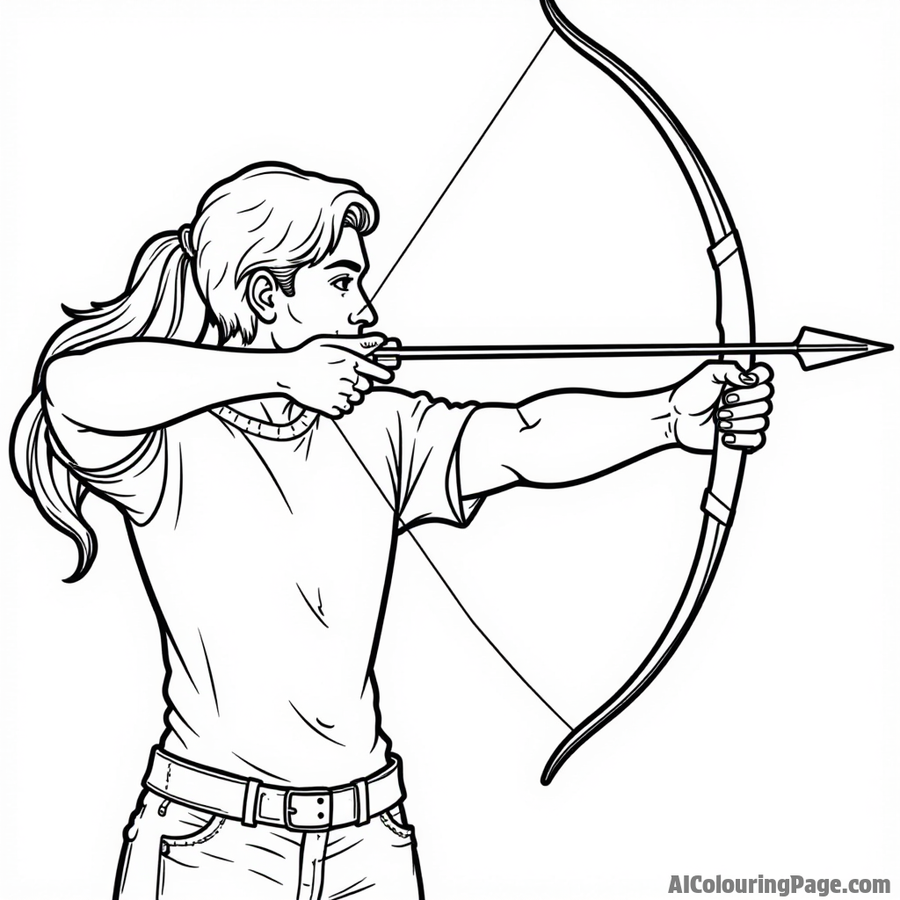 Hawkeye aiming an arrow