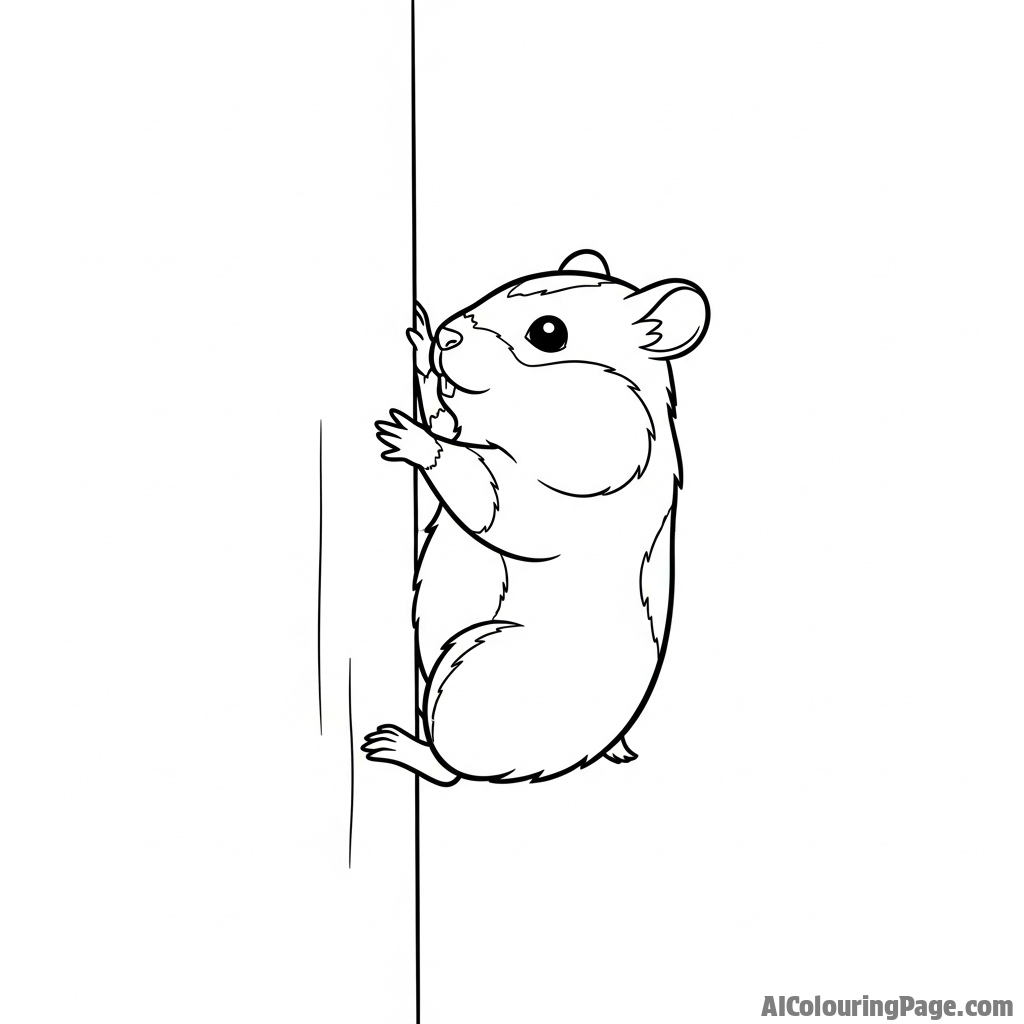 A hamster trying to climb up a sheer surface