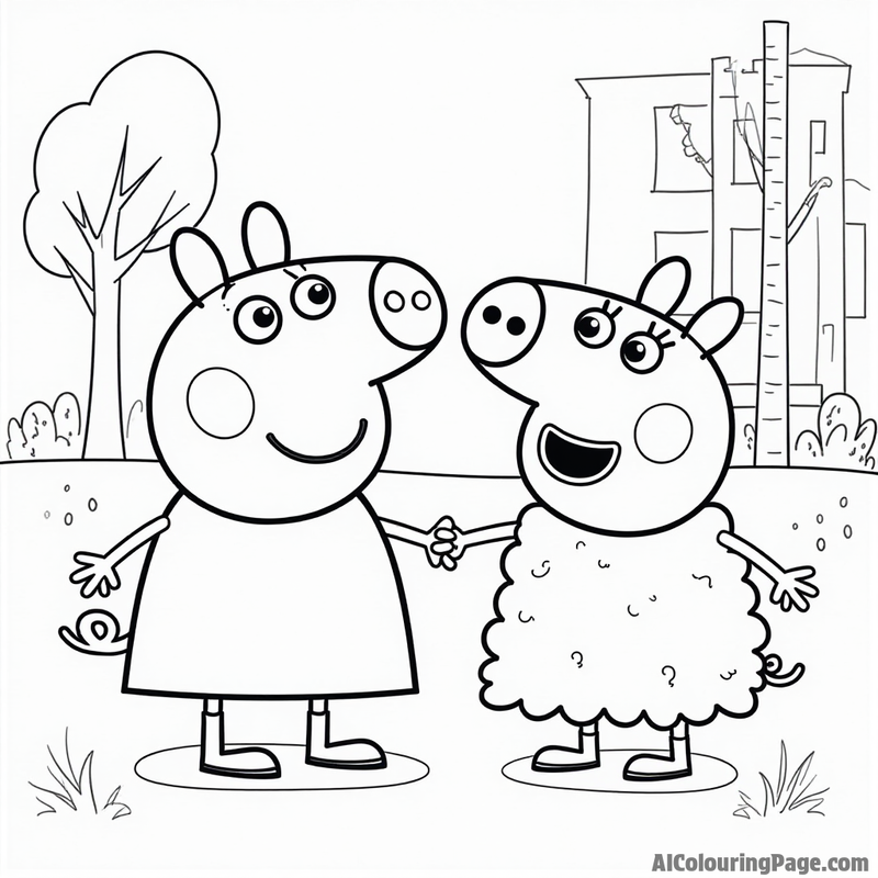 Peppa Pig at school with Suzy Sheep