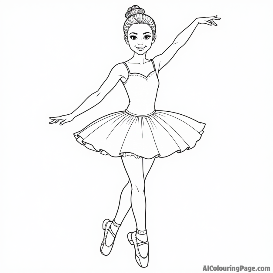 Dancing ballerina with pink shoes