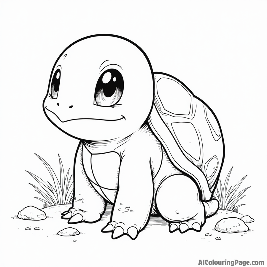 Squirtle hiding in a shell