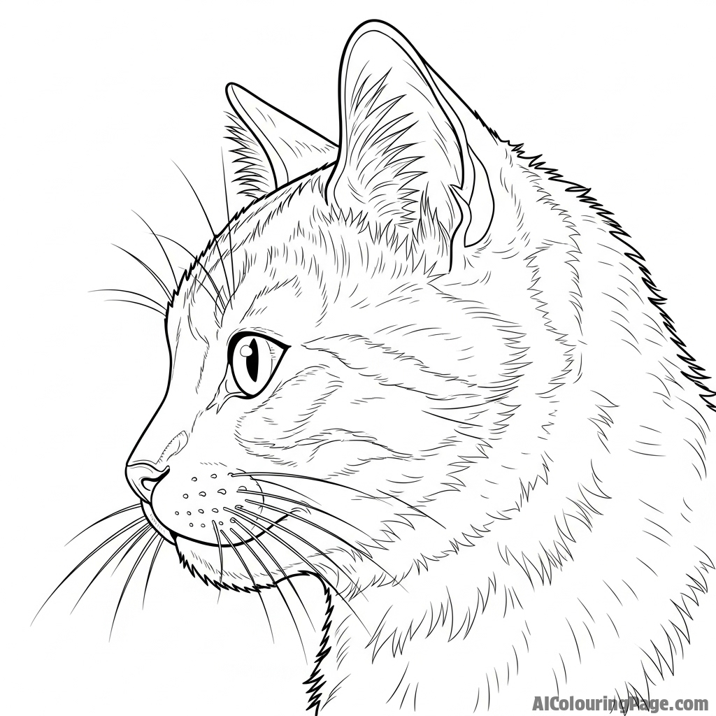 A high-contrast, dramatic photograph of a cat's profile.
