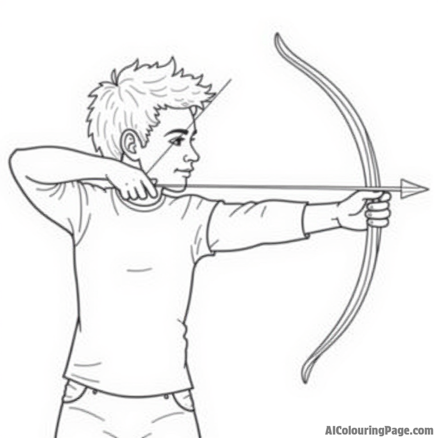 Hawkeye aiming an arrow