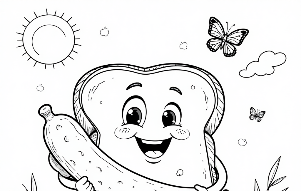 Free Sandwich Coloring Pages