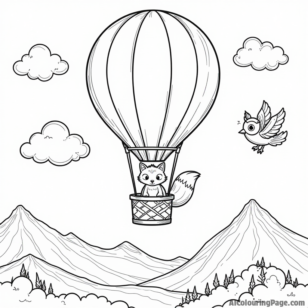 Free Hot air balloon Coloring Pages