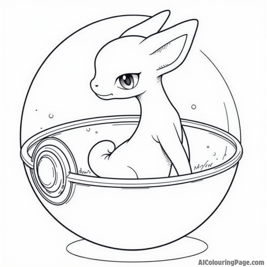 Mewtwo inside a Poke Ball