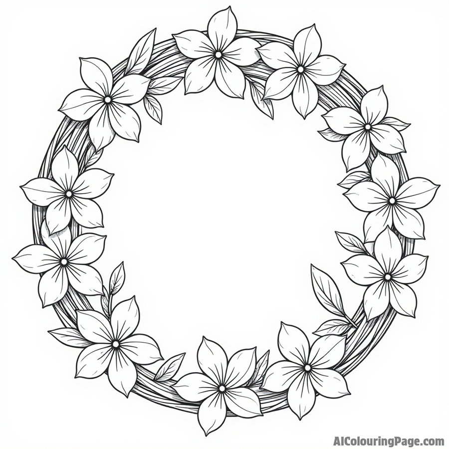 A woven wreath of jasmine blossoms