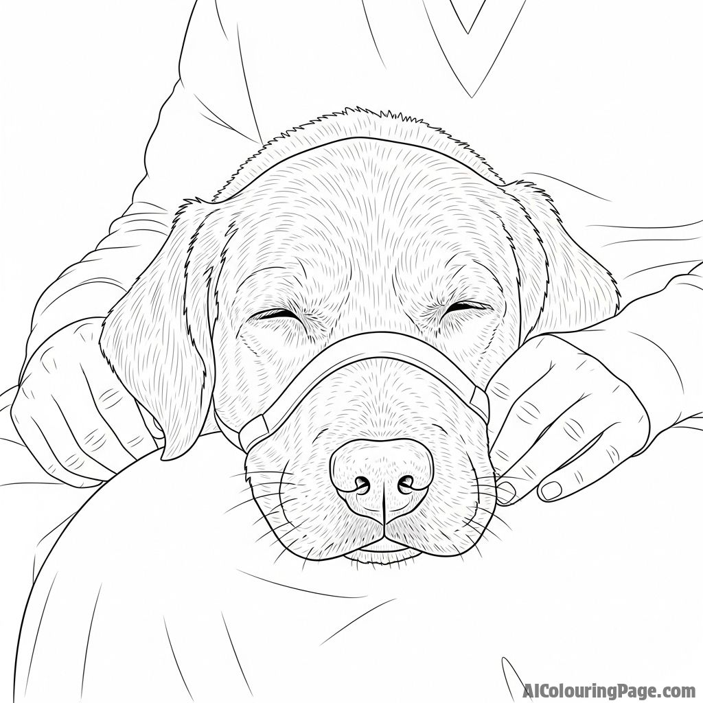 An old dog with a frosted muzzle resting its head on a person's lap.