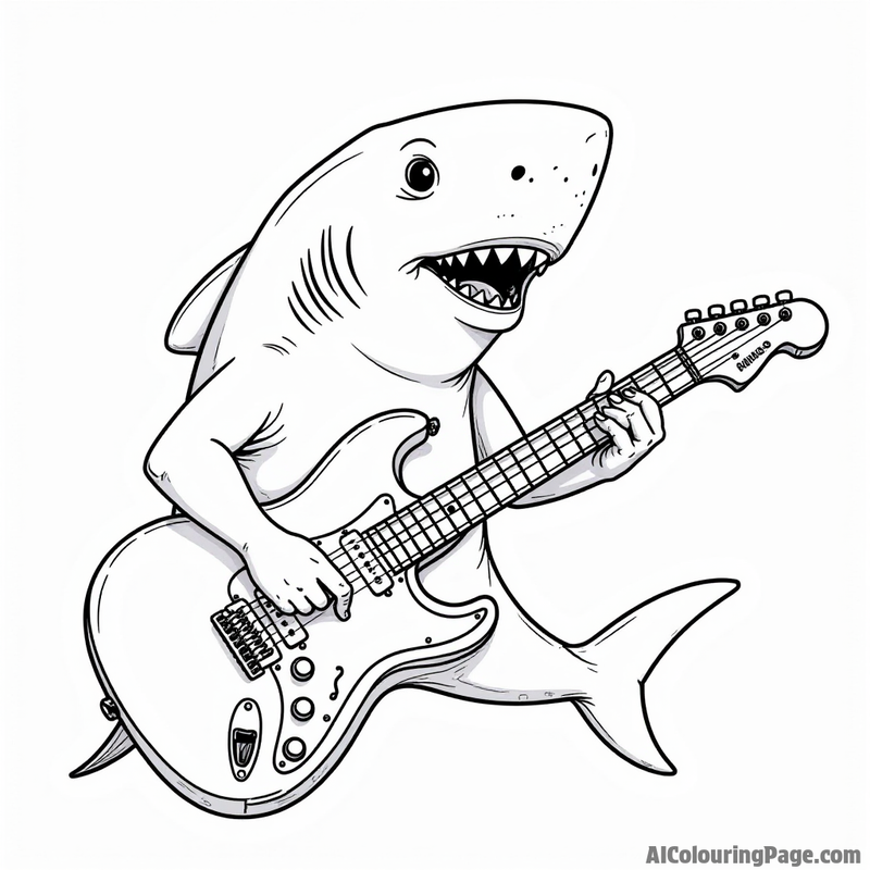 Shark playing the guitar