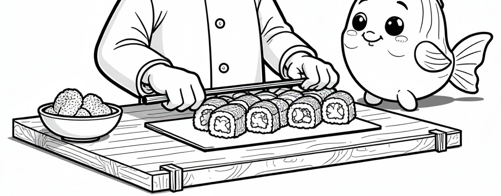 Free Sushi Coloring Pages