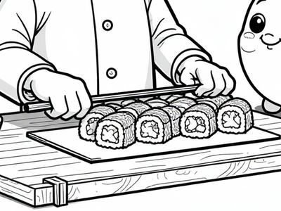 Free Sushi Coloring Pages