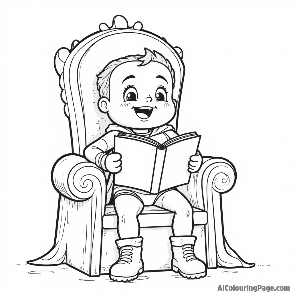 A cartoon sandwich superhero reading a book about sandwich recipes while sitting on a giant sandwich throne.