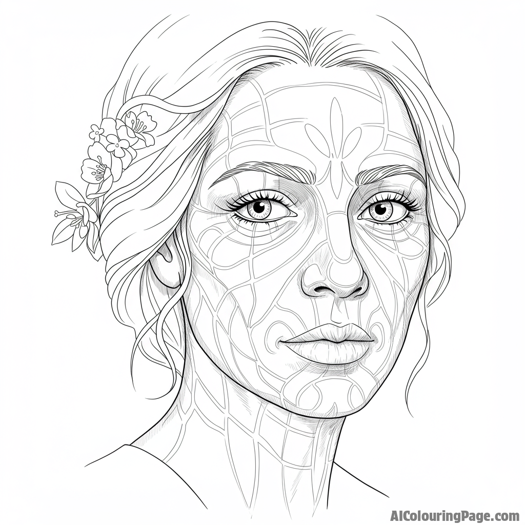 A close-up of a mother's face, etched with lines of love, wisdom, and experience.