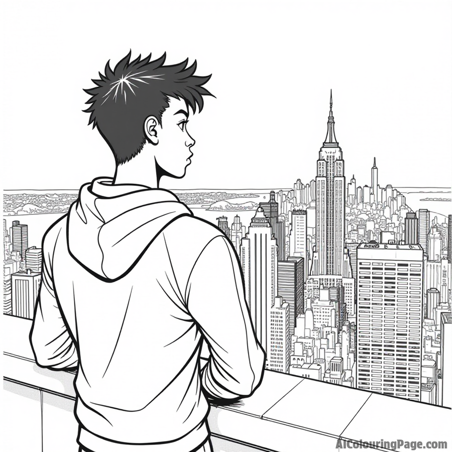 Miles Morales looking out over the city