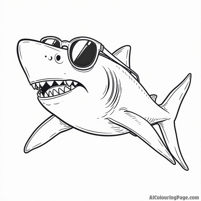 Shark with sunglasses