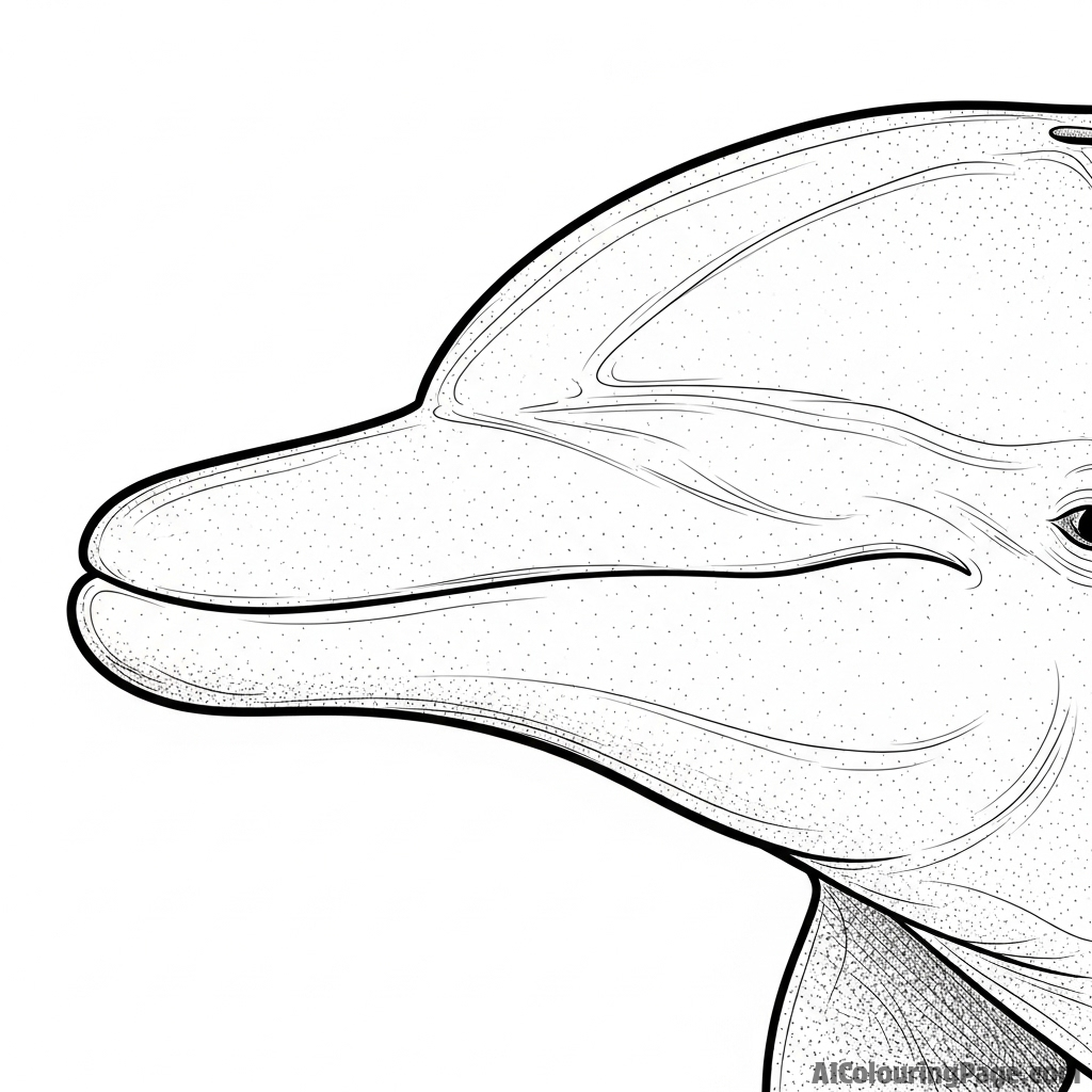 A highly detailed, textured macro photograph of a dolphin’s rostrum, or snout.