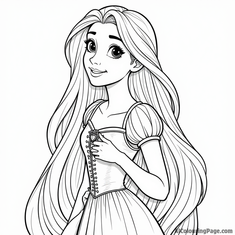 Rapunzel letting down her hair