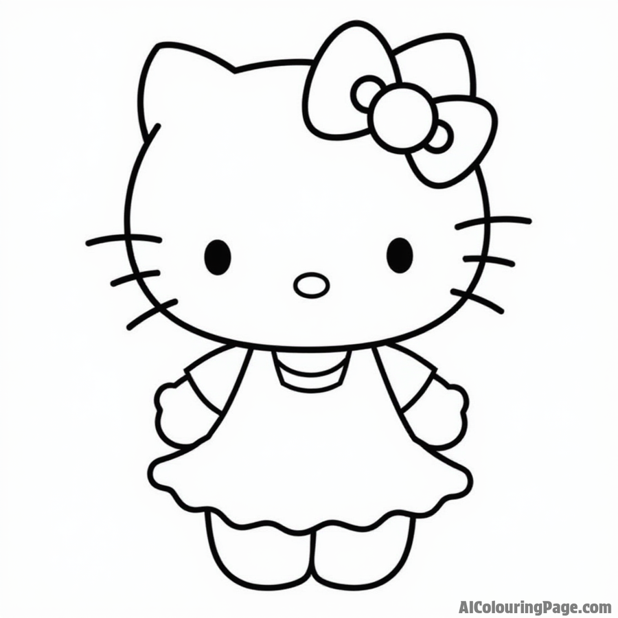 Hello Kitty wearing a dress