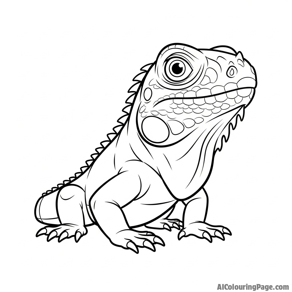 A vigilant iguana with its head raised, alert to its surroundings.