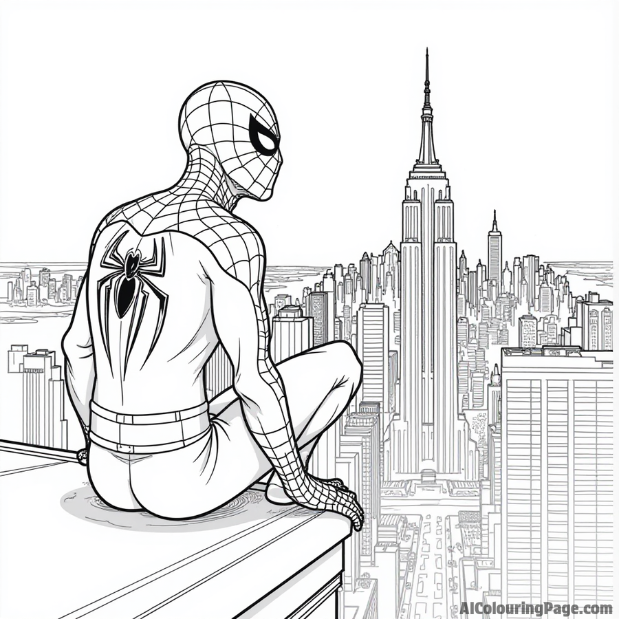 Spider-Man looking out over the city