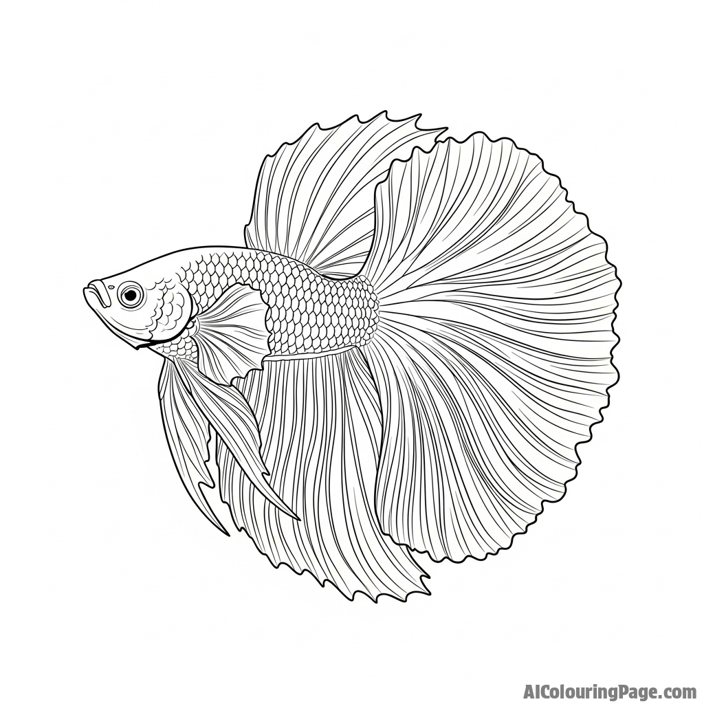 A betta fish with fins unfurled like delicate, flowing silk.