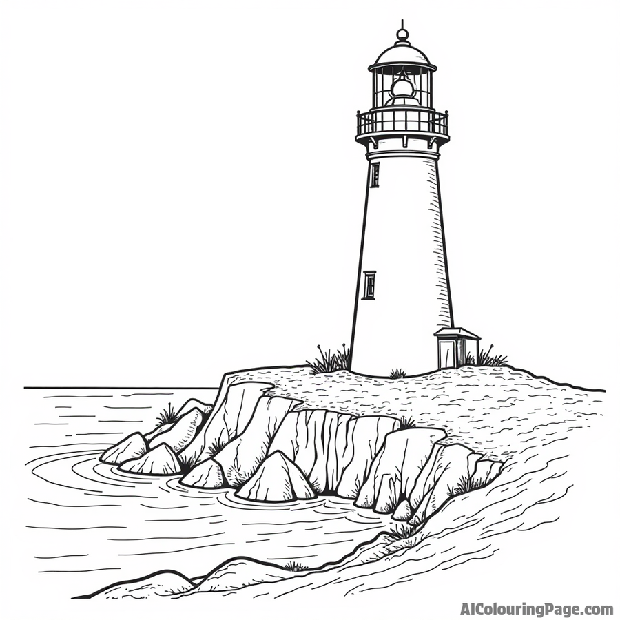 Lighthouse on a rocky shore