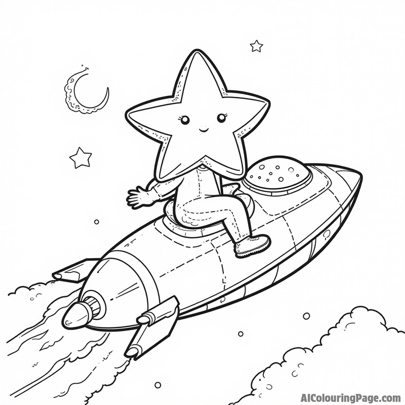 A star riding a spaceship