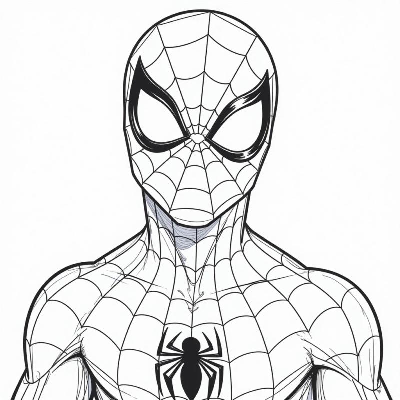 Spiderman surprised expression coloring page