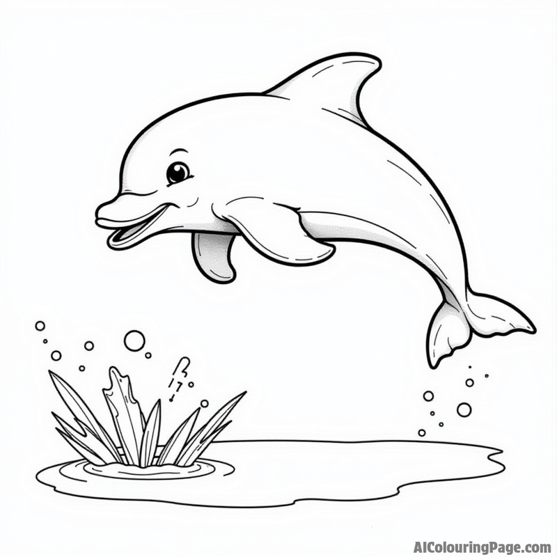 A playful dolphin jumping out of the water