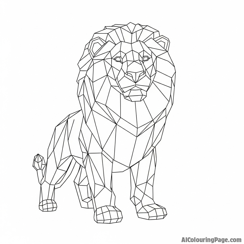 A lion's form sculpted from pure, clear, crystalline material.