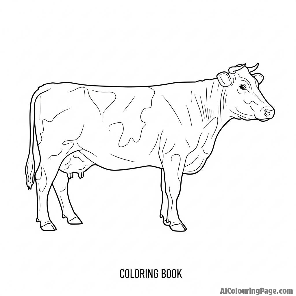 A dramatic, high-contrast, side-profile photograph of a cow against a dark background.