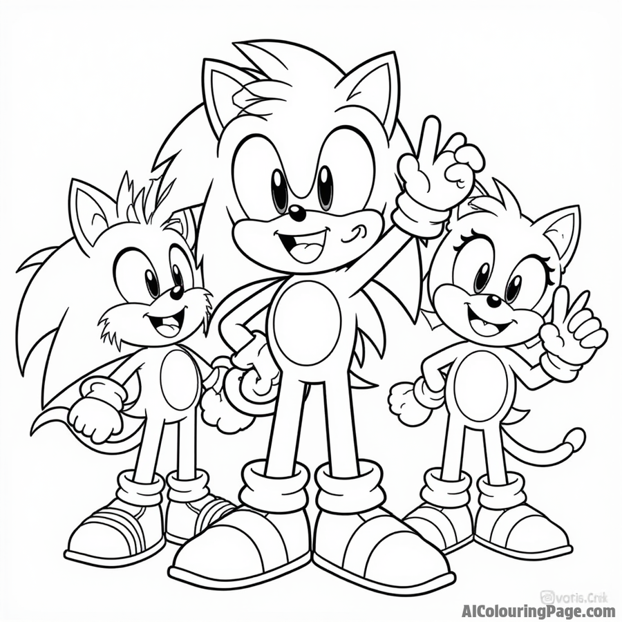 A group of animal friends cheering for Sonic