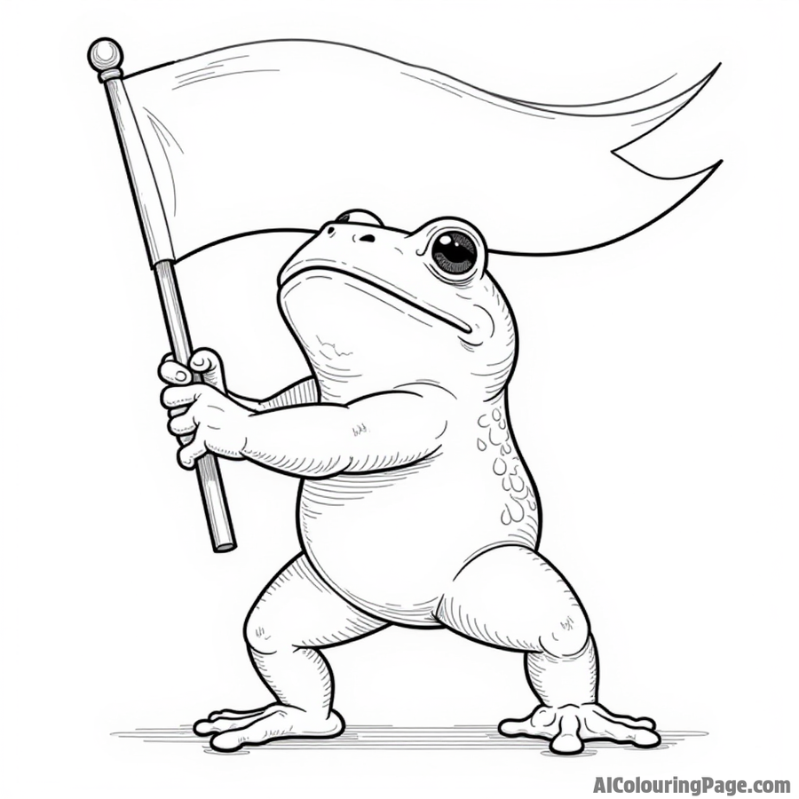 Toad carrying a flag