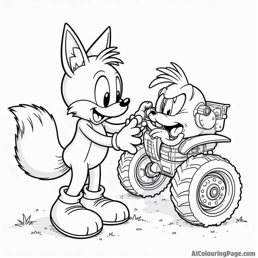 Tails building a machine