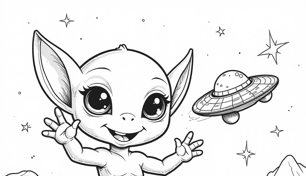 Free Alien Coloring Pages