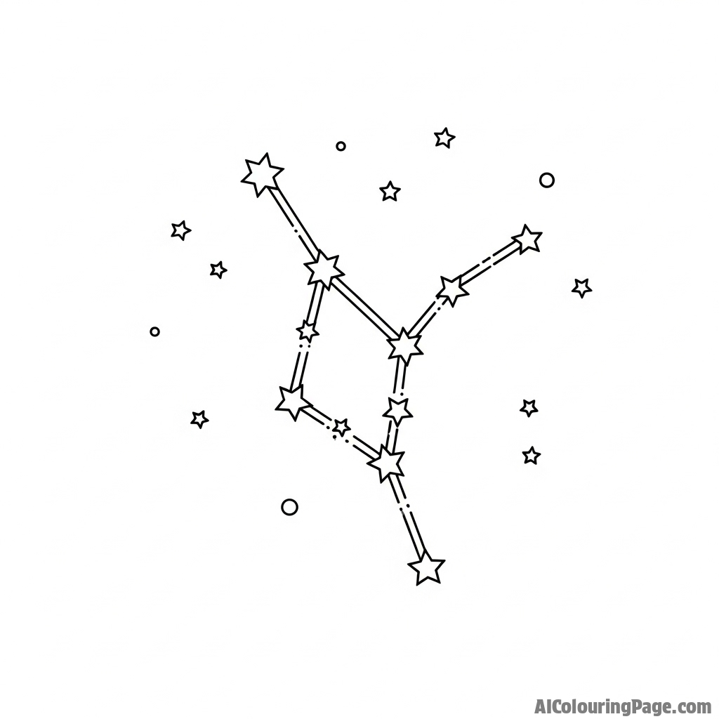 The Ursa Major constellation composed of shimmering stellar bodies.