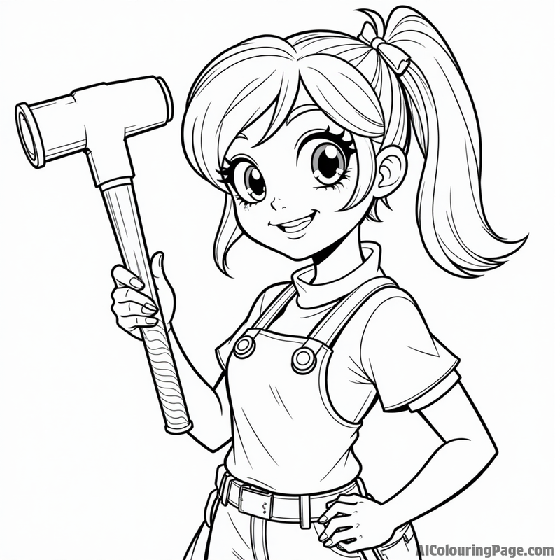 Amy Rose holding a hammer