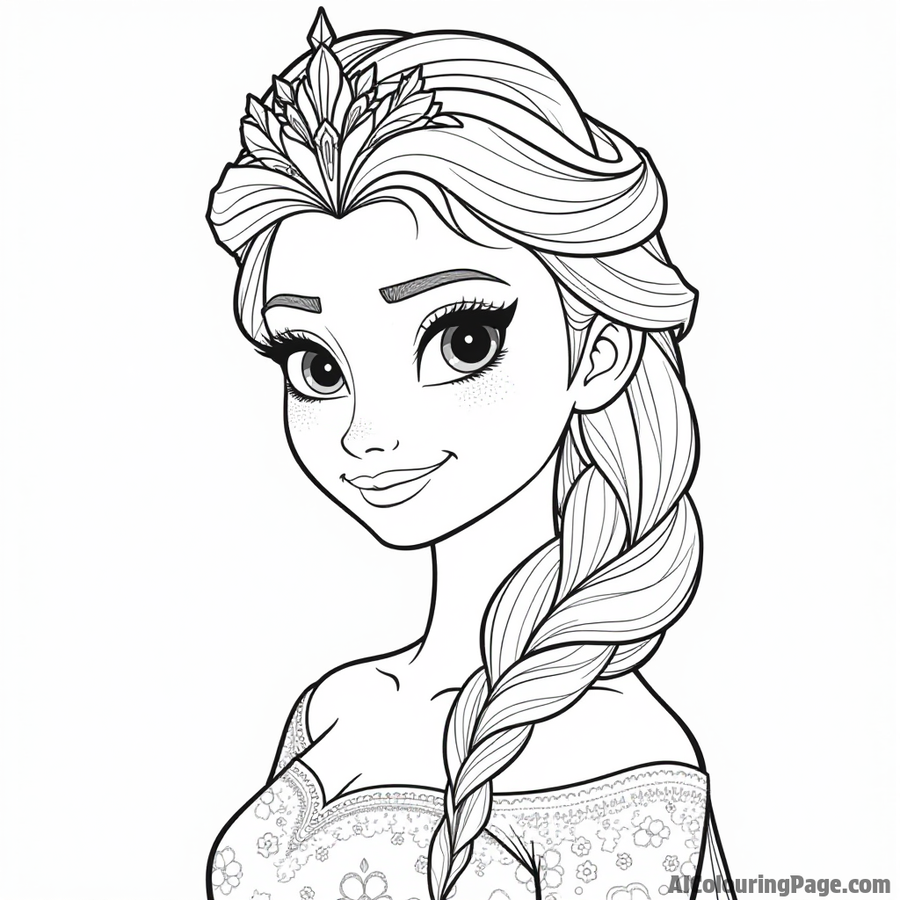 Elsa with a crown on her head