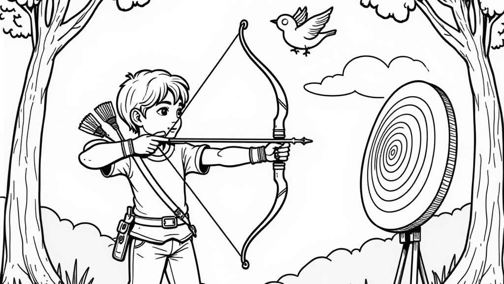 Free Archery Coloring Pages